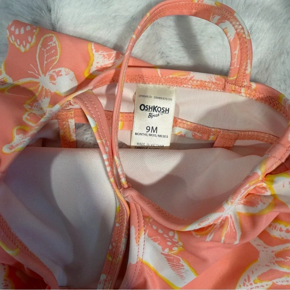 OshKosh B'gosh Coral & Navy Girls 3-Piece Swim Sets 9M